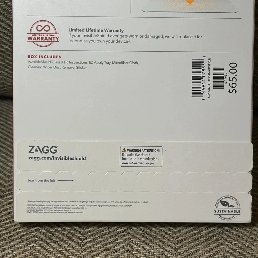 NWT Zagg Invisible Shield Glass XTR iPhone 13 Pro Max Screen Protector $65 MSRP